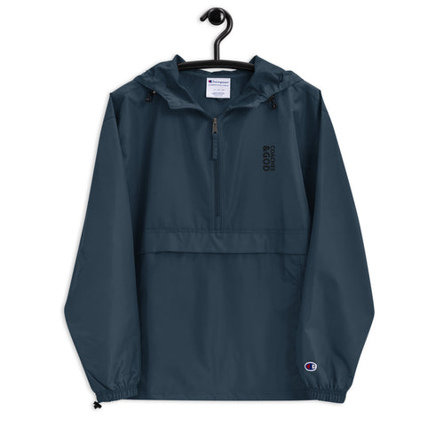 1STAR Coaches &God Vertical Onyx Embroidered Champion Packable Jacket